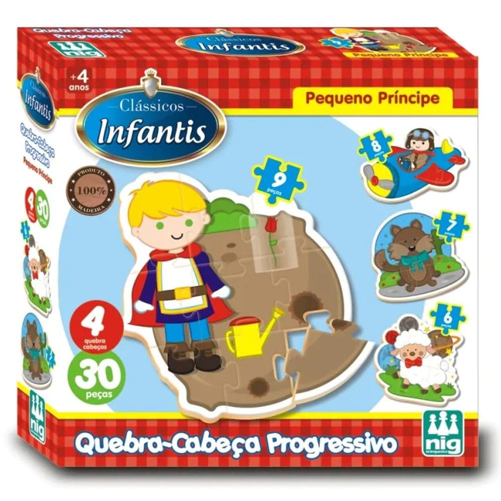 Quebra Cabeça Progressivo Pequeno Principe 30 Peças - Nig 0431