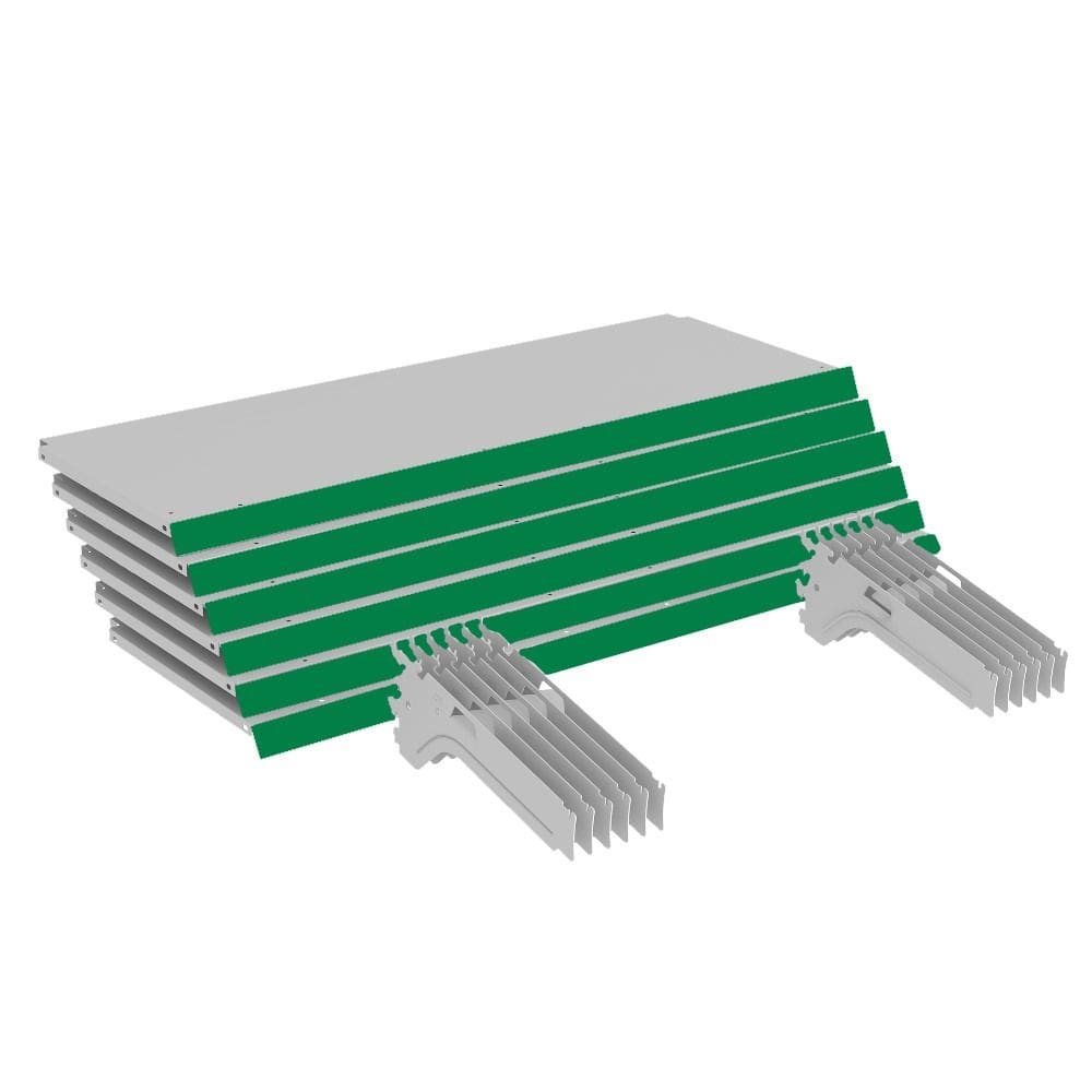 Kit 6 Bandejas Gondola Ponta FIT 40 Branco 6X 30x78 Pe Verde