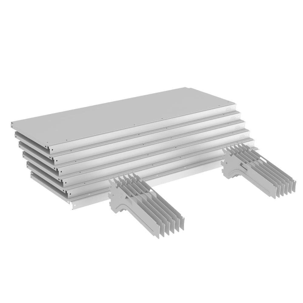 Kit 6 Bandejas Gondola Ponta FIT 40 Branco 6X 30x78 Pe Branc