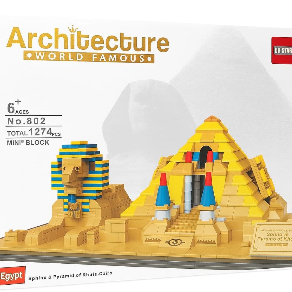 Blocos de Montar Pirâmide do Egito Brinquedo de Blocos de Construção 1274 Peças.