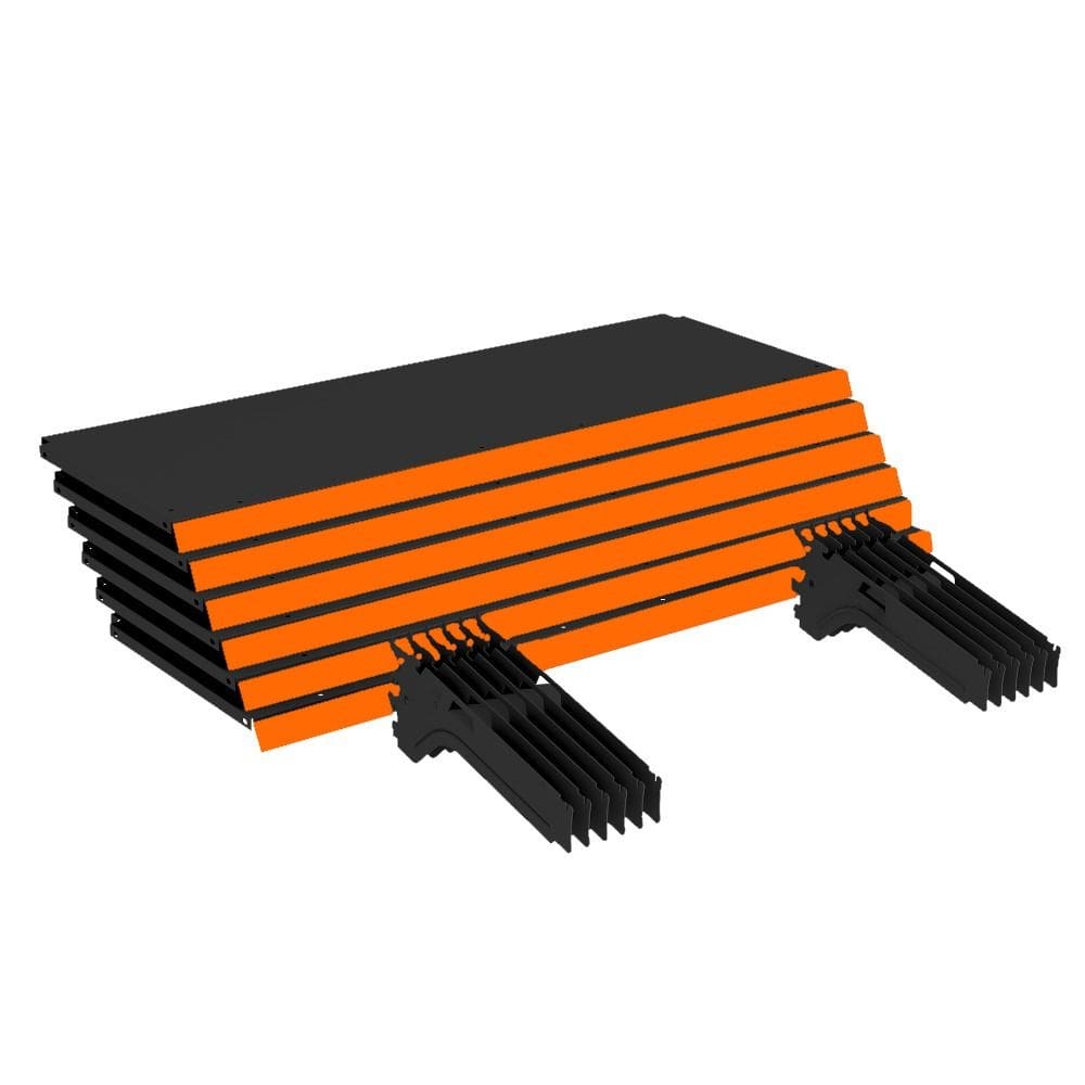 Kit 6 Bandejas Gondola Ponta FIT 40 Preto 6X 30x78 Pe Laranj