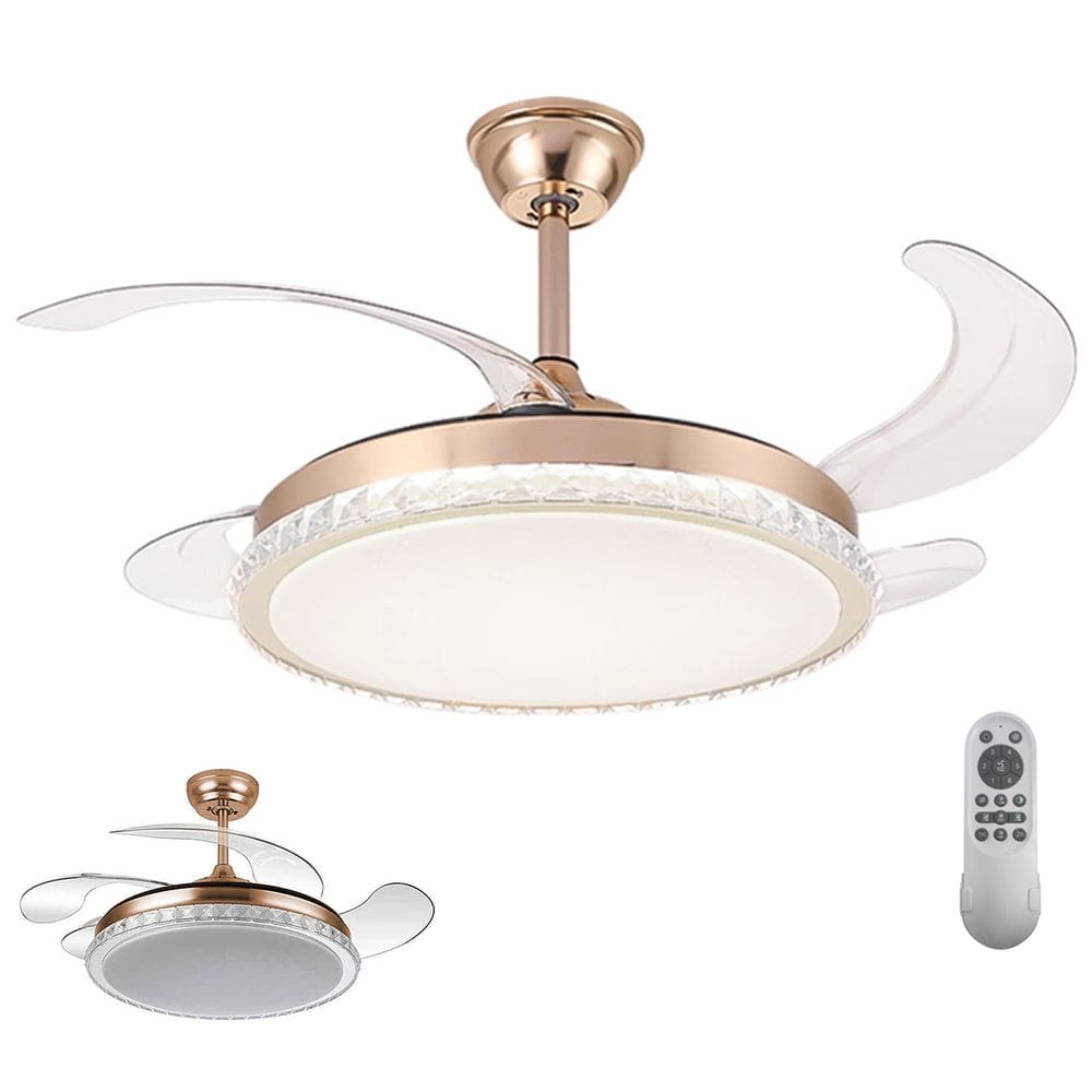 Ventilador de Teto Pa Retratil Grande Luminaria Led 3 em 1 Lampada Controle Quarto Sala Casa Silencioso Ambiente Moderno