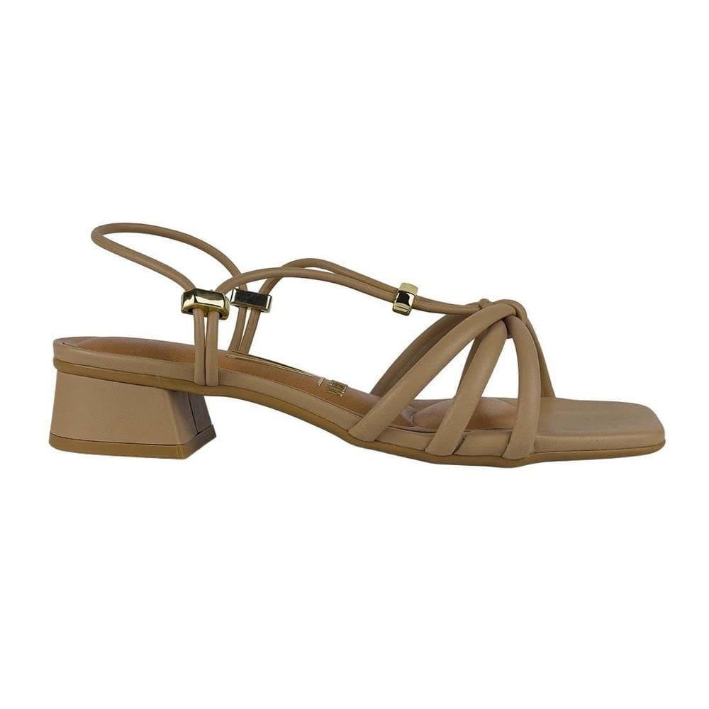 Sandália Vizzano Salto Bloco Baixo Tiras Finas