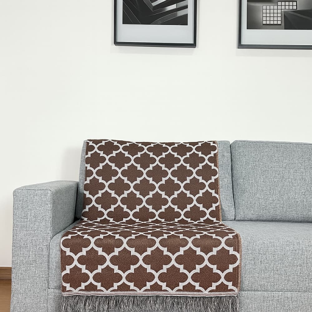 Manta Jacquard Misto com Franja 1,60 Arabesco Caramleo