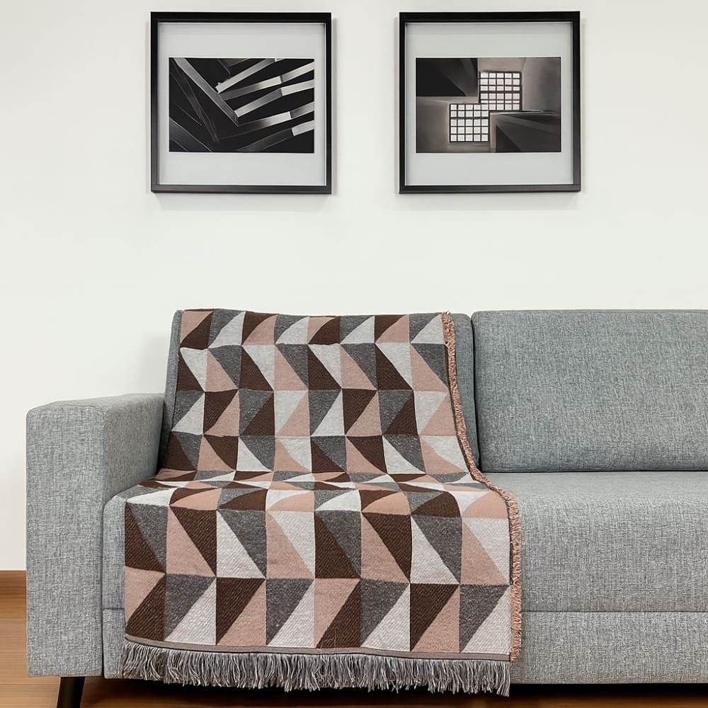 Manta Jacquard Misto com Franja 1,40 x 1,60 Dallas Caramelo