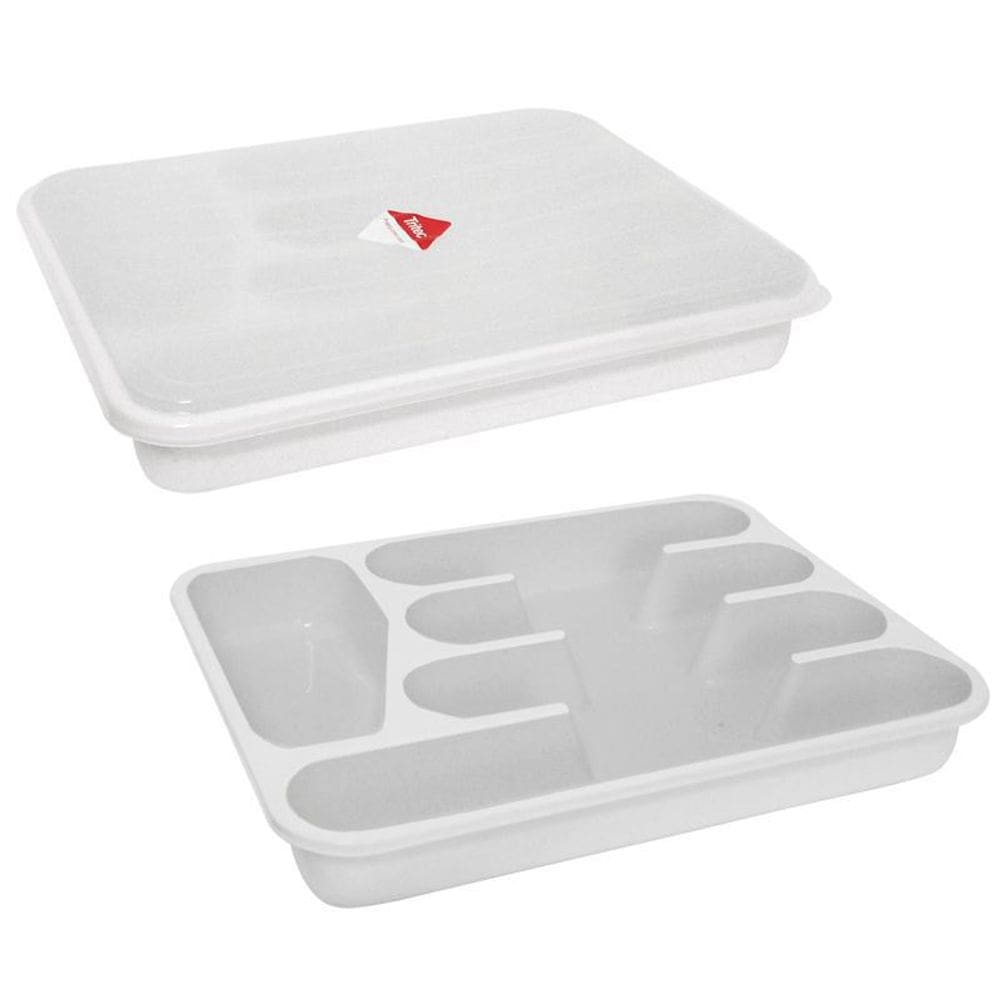 Porta Talheres De Gavetas Com Tampa E 5 Divisórias Tritec