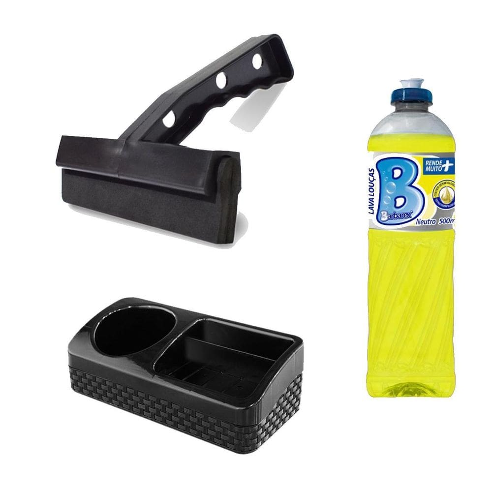 Porta Detergente E Rodinho De Pia +  Detergente 500Ml