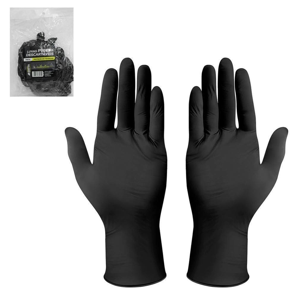 Luva Pvc Descartavel Estetica Automotiva Tamanho Xl 10 Pecas