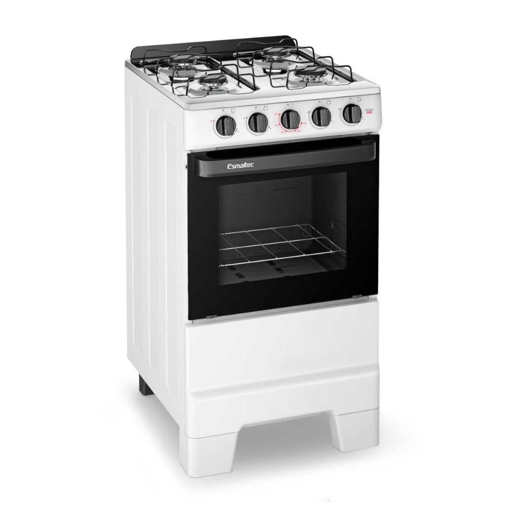 Fogão a Gás 4 Bocas Ideal Pop Branco Mesa Inox F4ISB - Esmaltec
