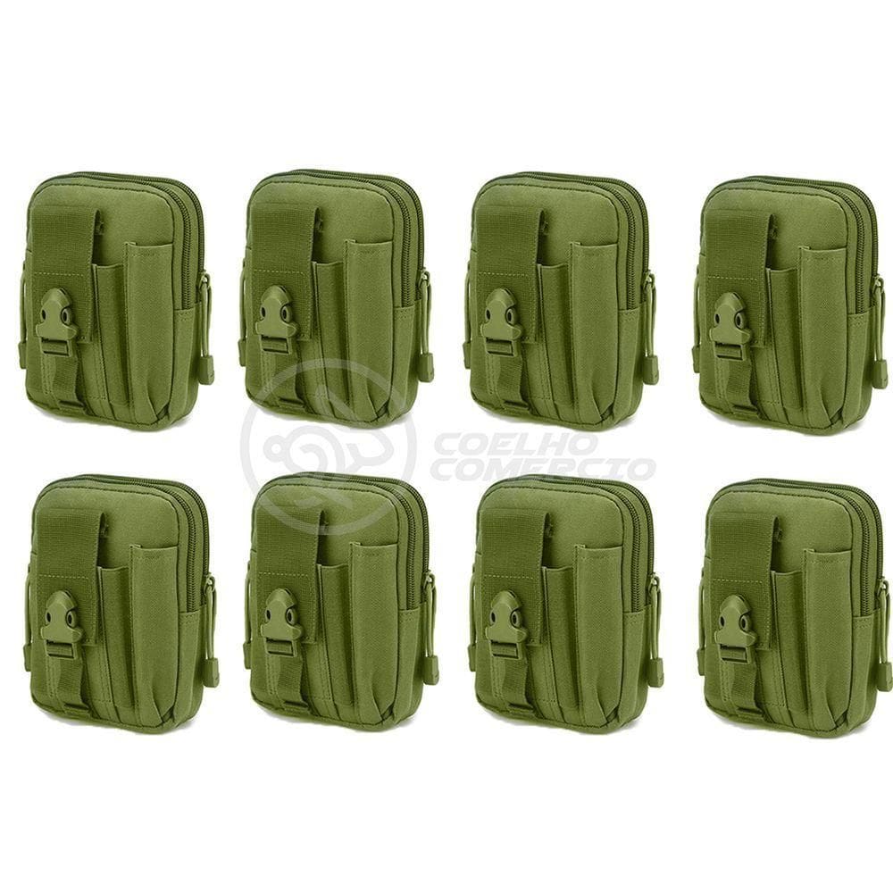 Kit 8 Bolsas Verde Militar Conjunto Acessórios De Camping Kit Sobrevivência preto