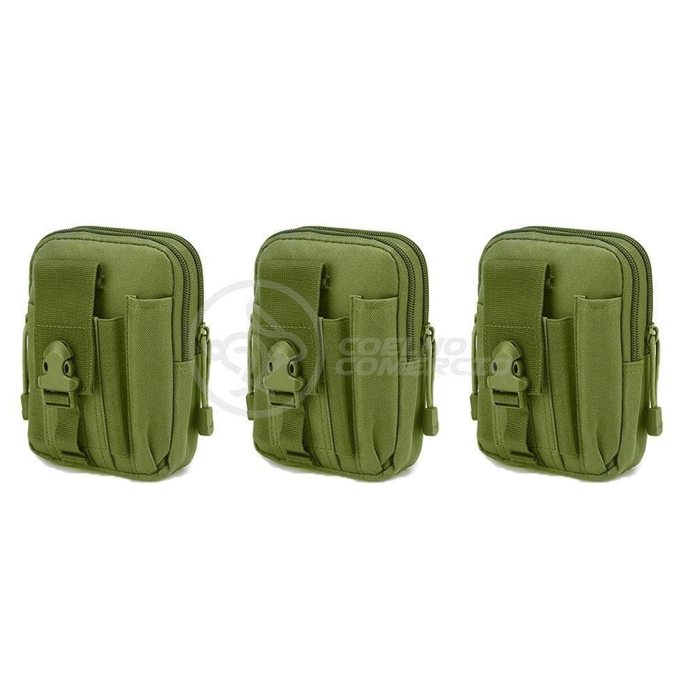 Kit 3 Bolsas Verde Militar Conjunto Acessórios De Camping Kit Sobrevivência preto