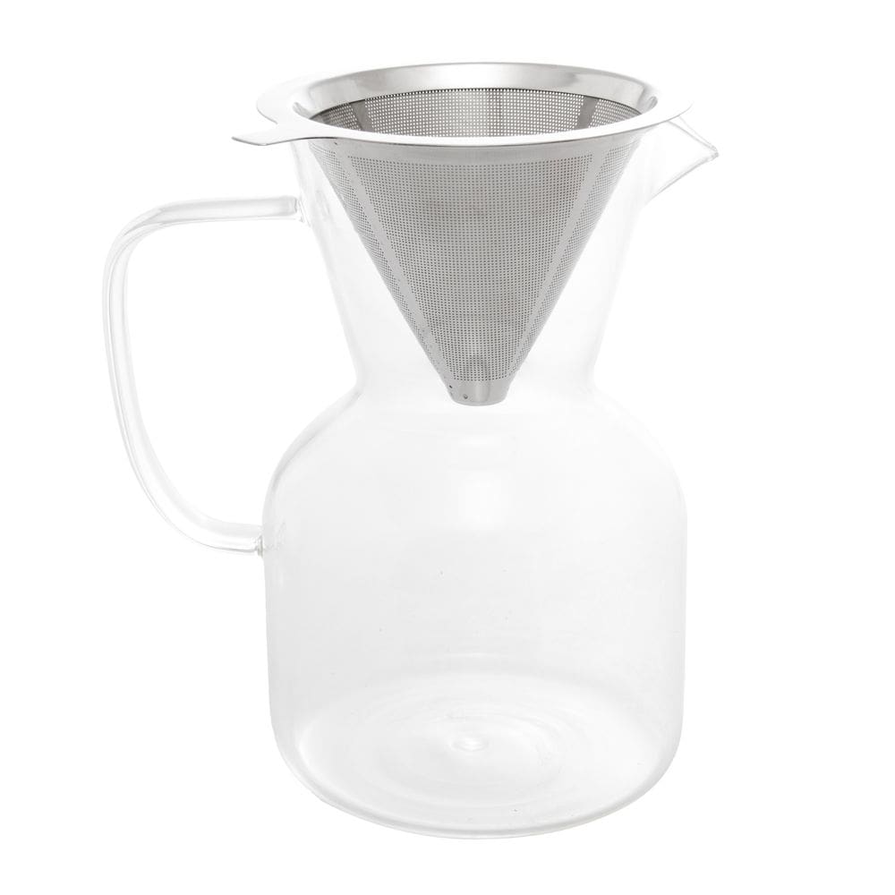 Cafeteira de Vidro Borossilicato com Filtro de Aço Inox 800m
