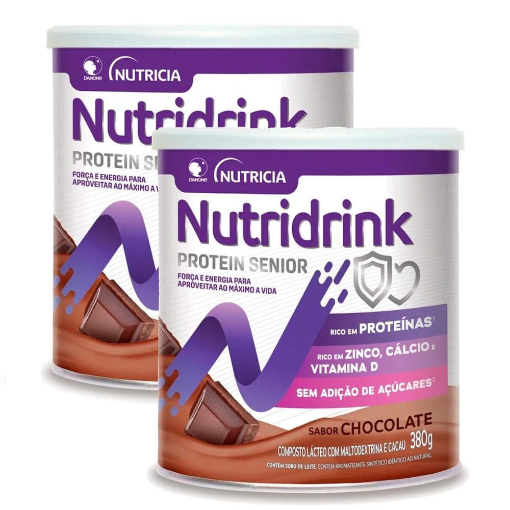 Kit 2 Nutridrink Protein Senior Sabor Chocolate 380g