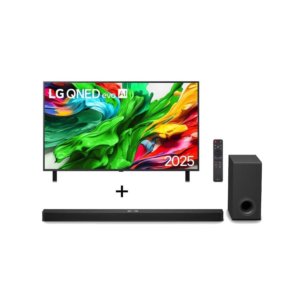 Combo Smart TV LG QNED evo AI QNED85 86” + Soundbar LG S90TY 5.1.3 Canais, 570W RMS, Dolby Atmos