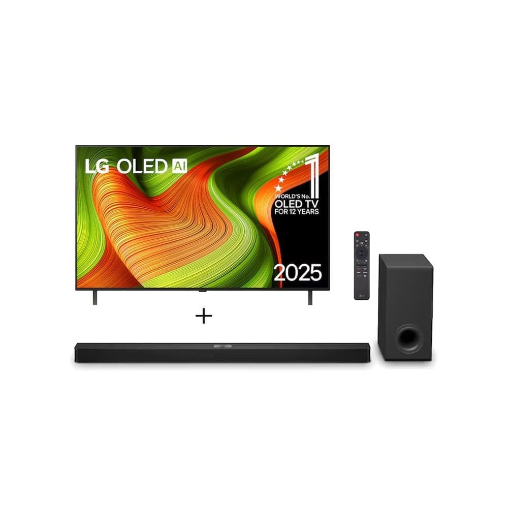 Combo Smart TV LG OLED AI B5 4K de 65 polegadas 2025 + Soundbar LG S90TY 5.1.3 Canais, 570W RMS, Dolby Atmos