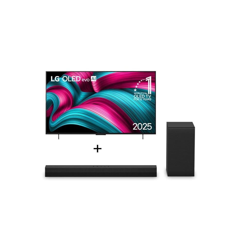 Combo Smart TV LG OLED evo AI C5 48” 2025 + Soundbar S40T 300W RMS, 2.1 Canais, Dolby Digital