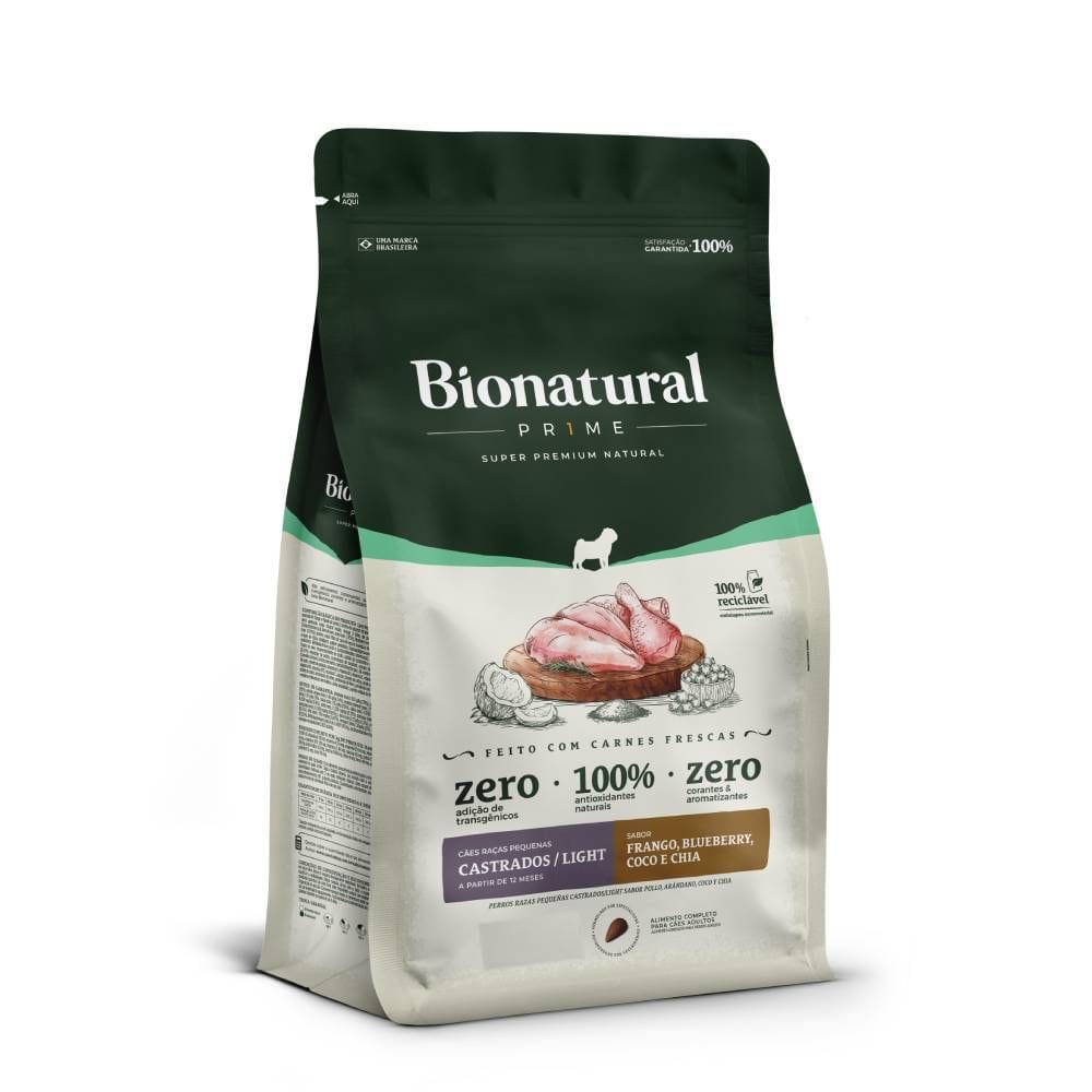 Ração Special Dog Bionatural Prime Raças Pequenas Castrado e Light Frango 2,5Kg