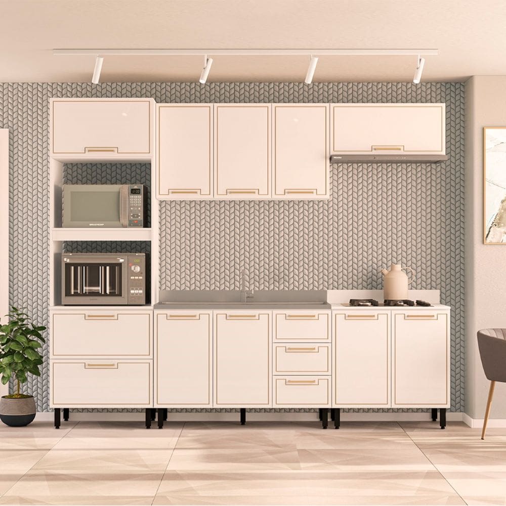 Cozinha Compacta 250079 5 Peças Amara Branco Politorno Móveis