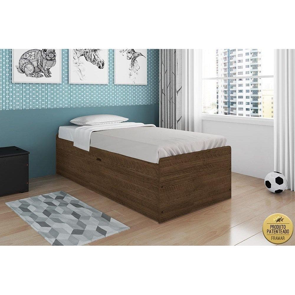 Cama Baú Camila Solteiro Malbec