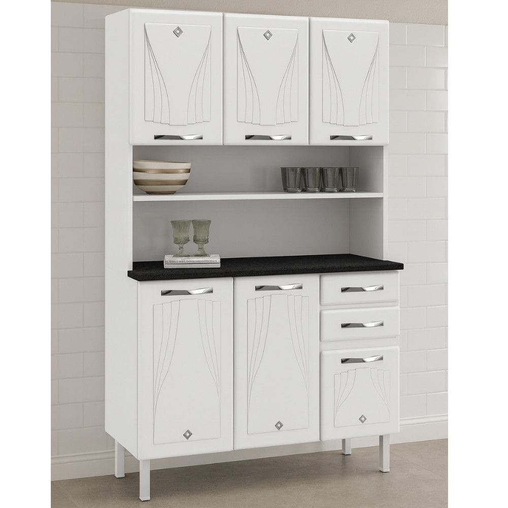 Cozinha Compacta em Aco 6 Portas 2 Gavetas com Tampo Star New Telasul
