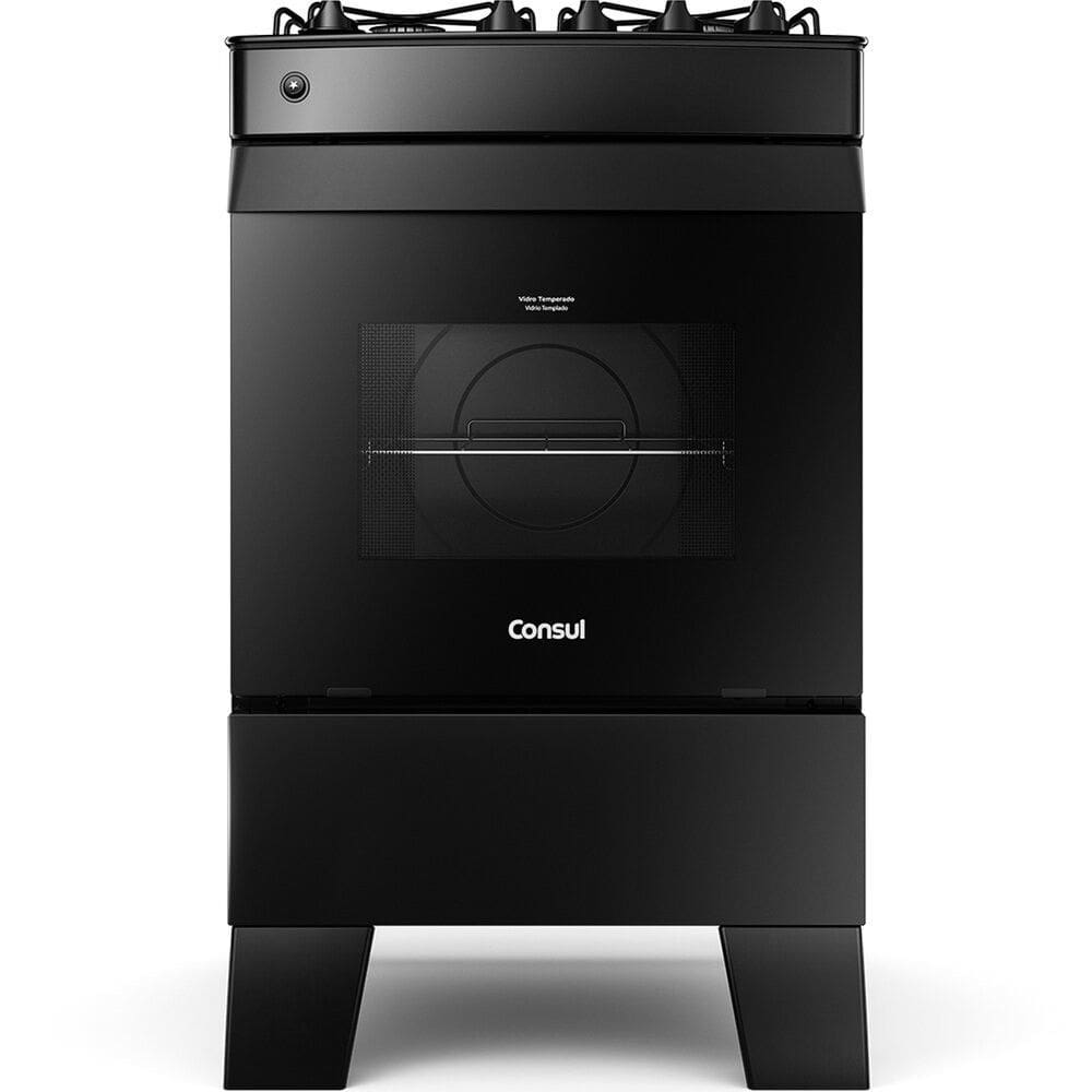 Fogao a Gas CFO4VCE 4 Bocas com Mesa de Vidro, Preto Consul