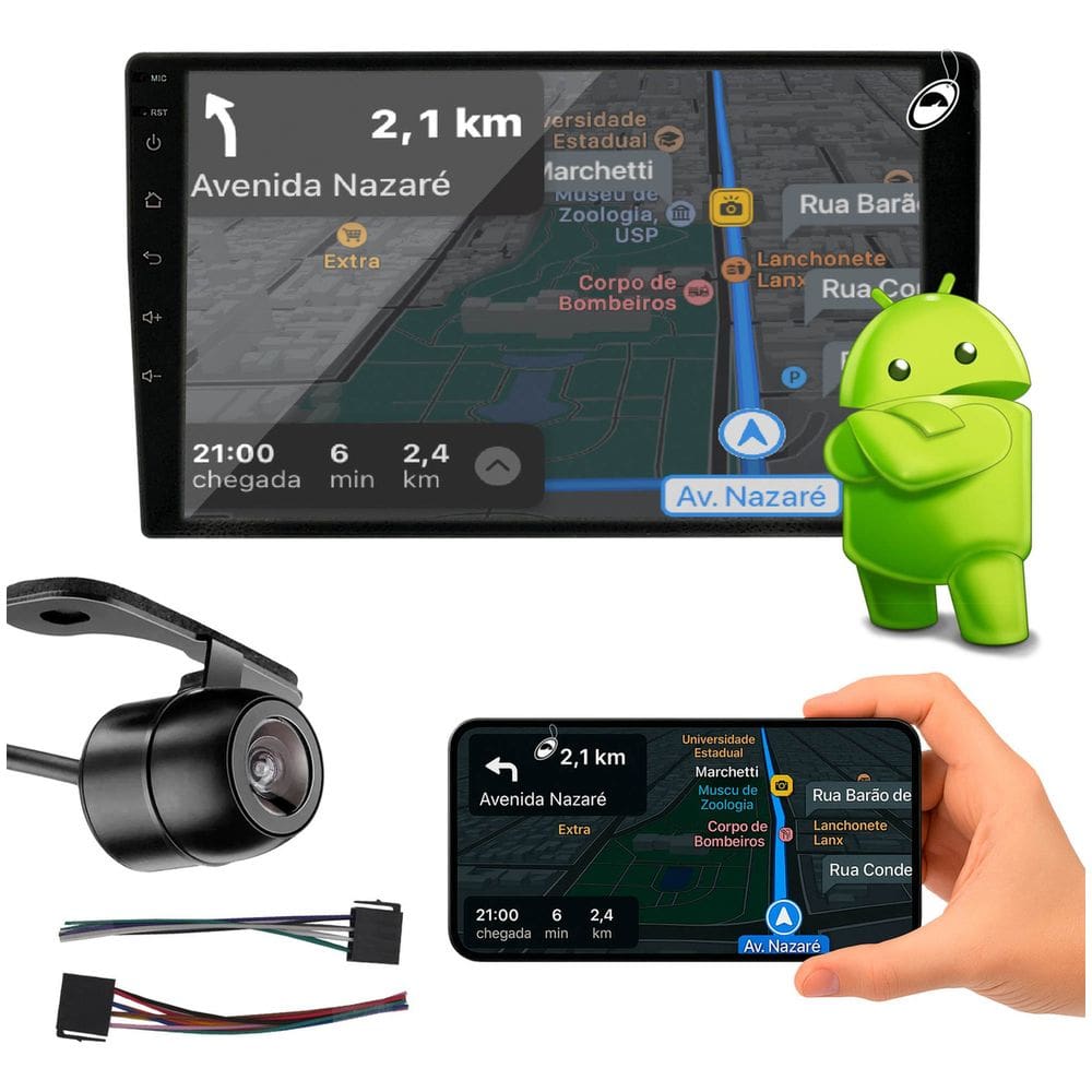 Multimídia 9 H-Tech Ht-9240Ca Quadcore Android 4Gb Ram 64Gb + Câmera De Ré