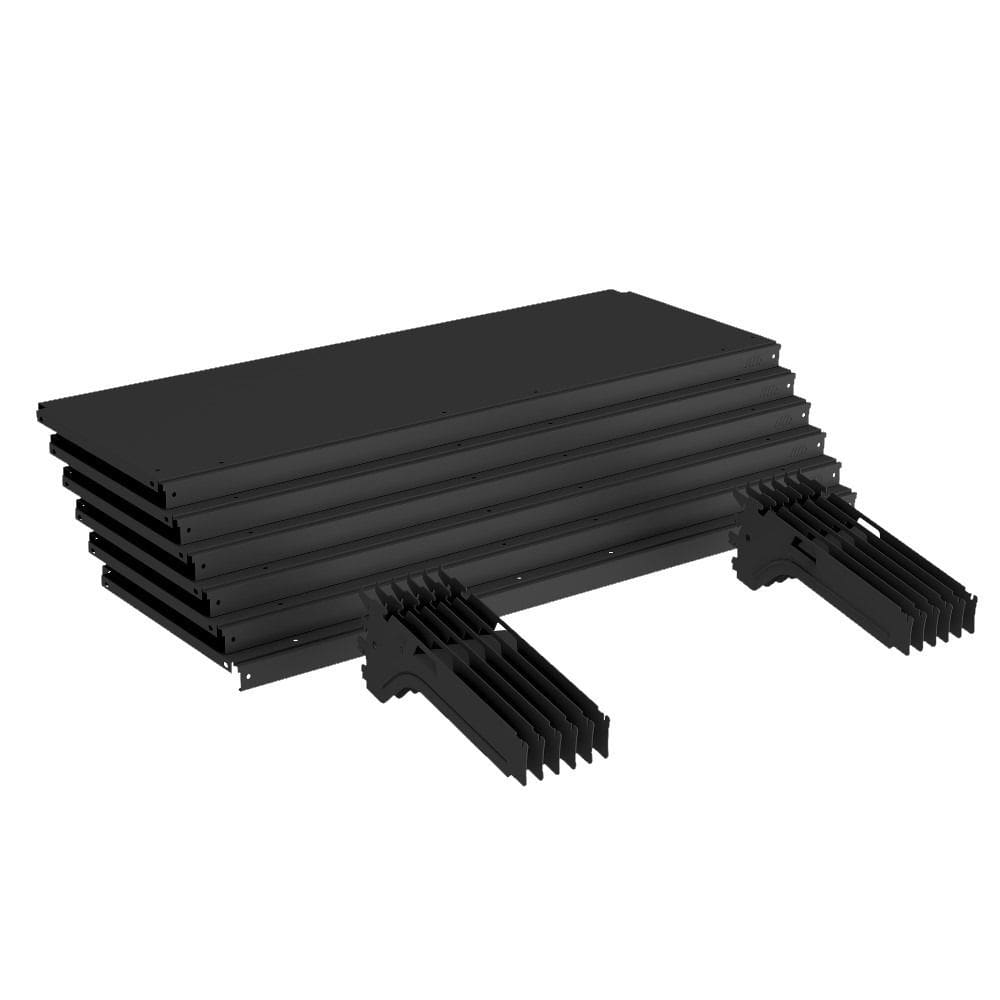 Kit 6 Bandejas Gondola Ponta FIT 40 Preto 6X 30x78 Sp Etique