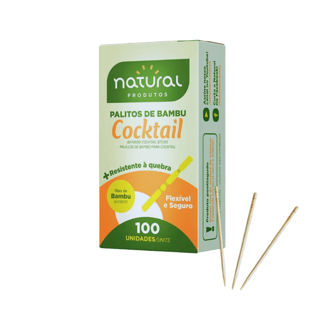 Palitos de Bambu para Cocktail 100un Natural