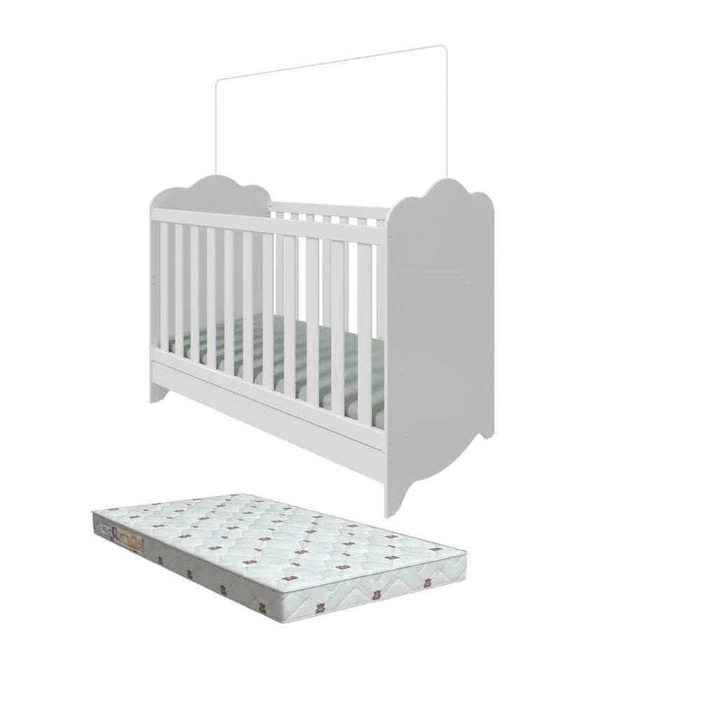 Berço Moveis Peroba Clara Americano 3x1 MDF + Colchão