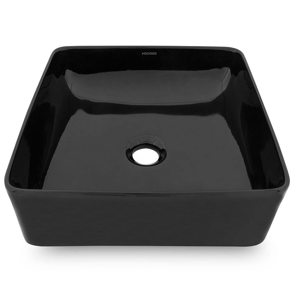 Cuba de Apoio Quadrada Modaza Bella Slim Nero, Preta