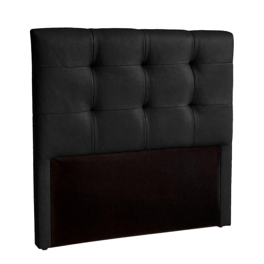 Cabeceira Estofada Queen Alice Nature Material Sintético Preto 158x136