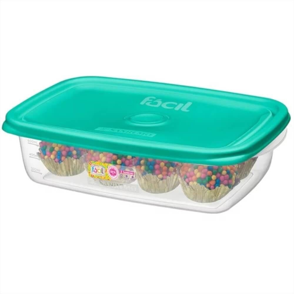 Pote Retangular Cores 785ml - 165-6 - Sanremo Pote Retangular 785ml Sanremo