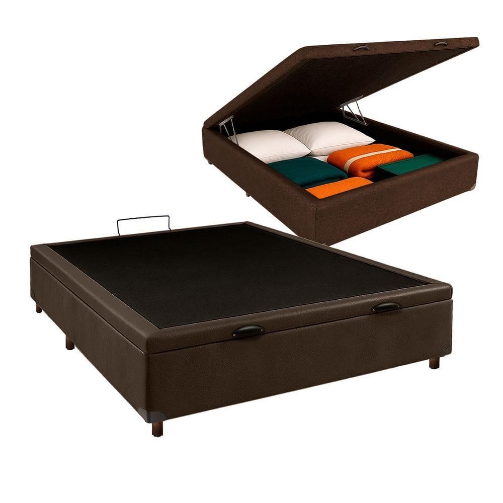 Cama Box Bau Viuvo Blindado Nature Marrom 128x188