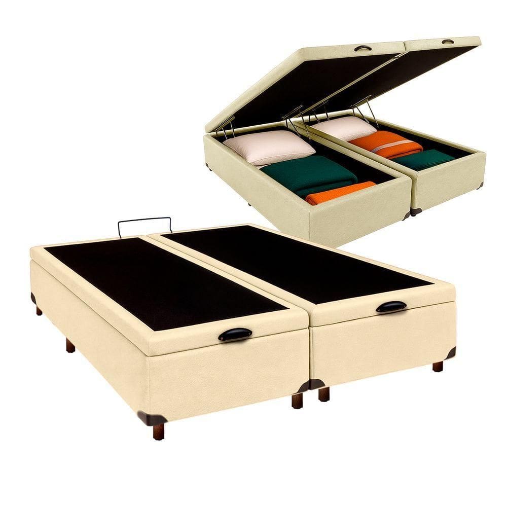 Cama Box Bau Queen Blindado Nature Begetiza 158x198
