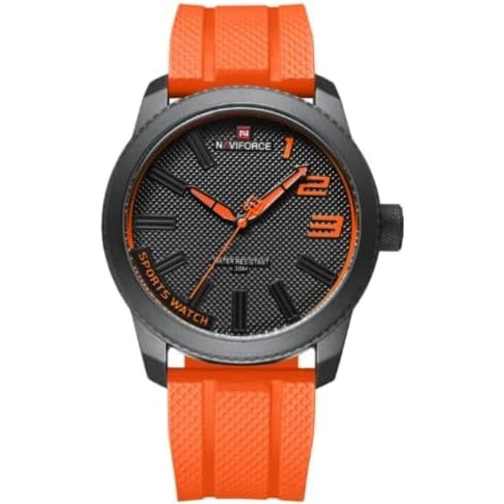 Relógio Naviforce Masculino 9202 Pulseira De Silicone Laranja