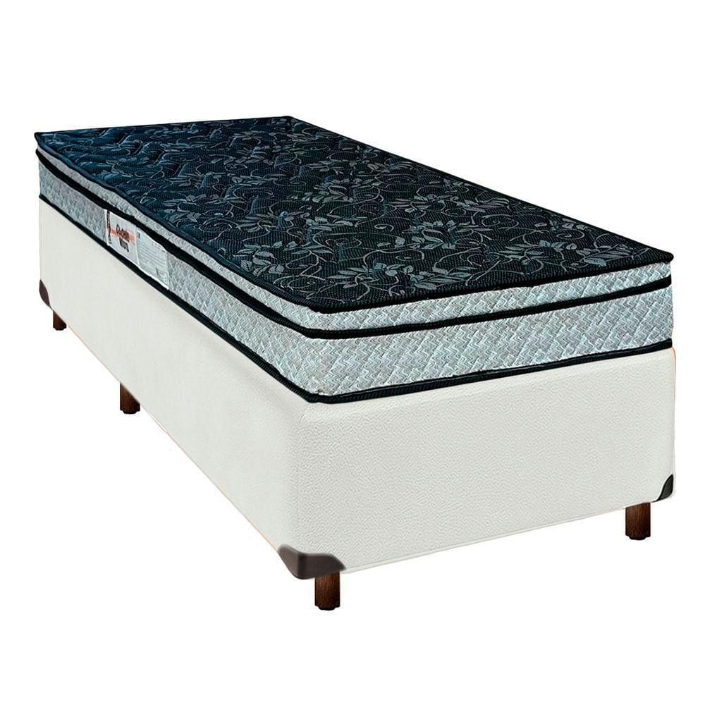 Cama Box Branco Solteiro + Colchão D28 Conforto Paropas