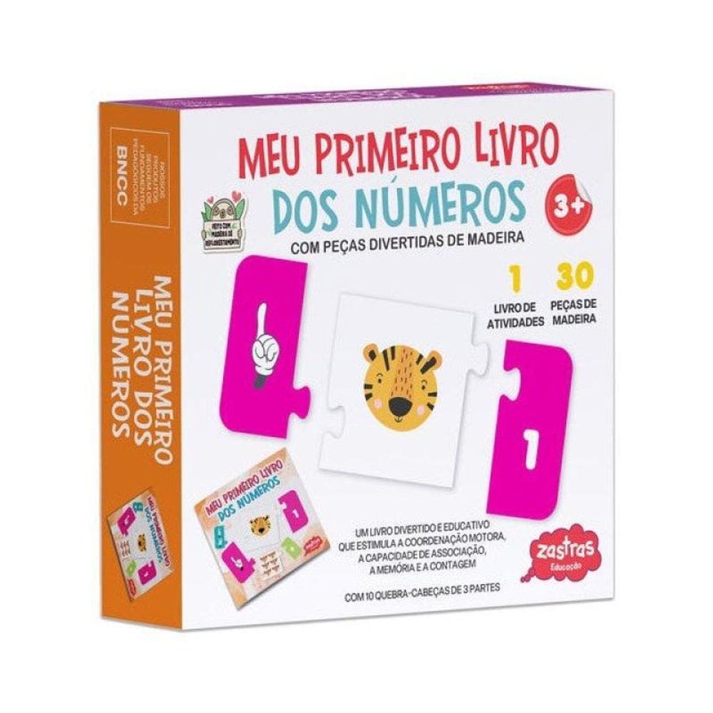 Meu Primeiro Livro Dos Números Com Peças De Madeira