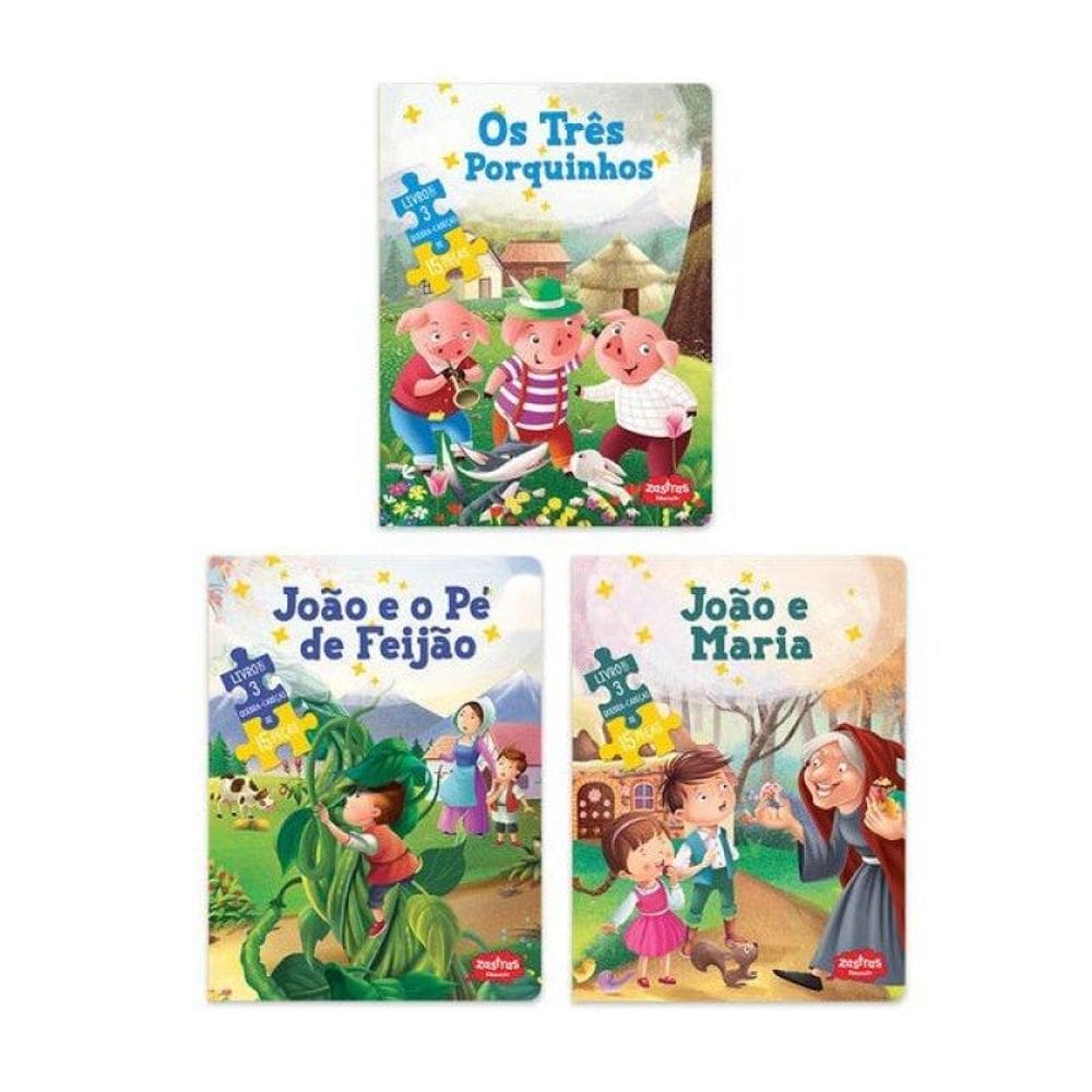 Combo Contos De Fadas Com Quebra-Cabeças: Os Três Porquinhos, João E Maria E João E O Pé De Feijão