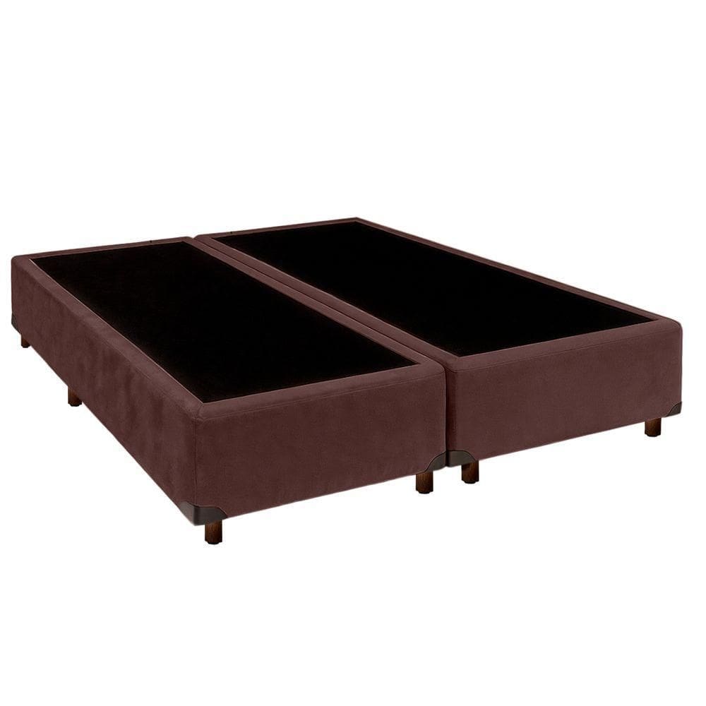 Cama Box Casal Blindado Nature Marrom 138x188