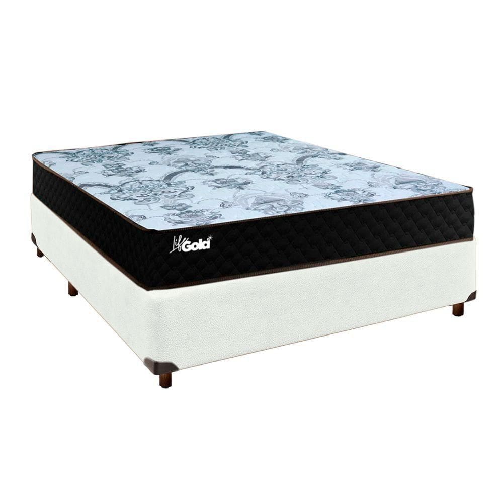 Cama Box + Colchão Casal Molas Ensacadas Life Gold Paropas