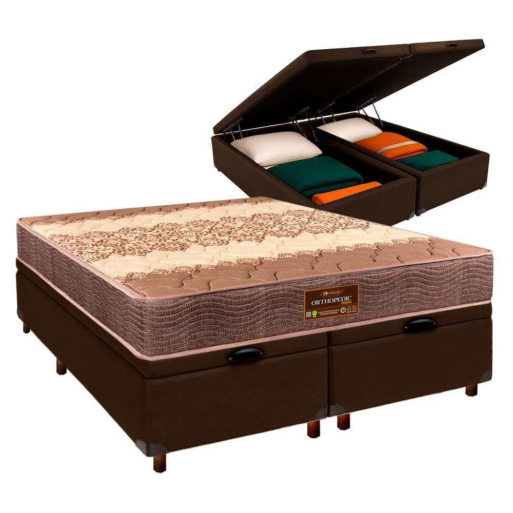 Colchão Queen D26 + Bau Blindado - Ortophedic Sankonfort