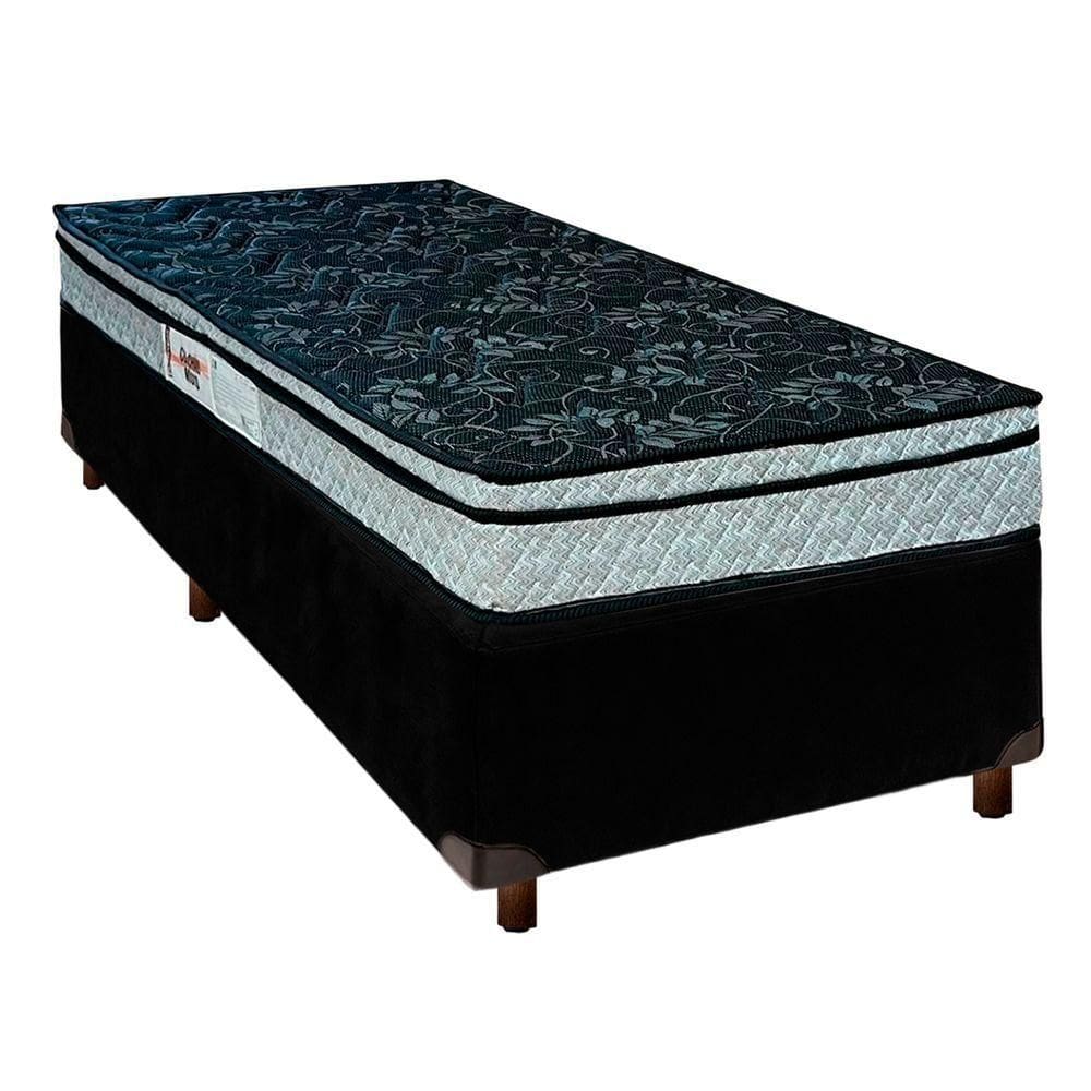 Colchão Solteiro D28 + Box Preto - Conforto Paropas