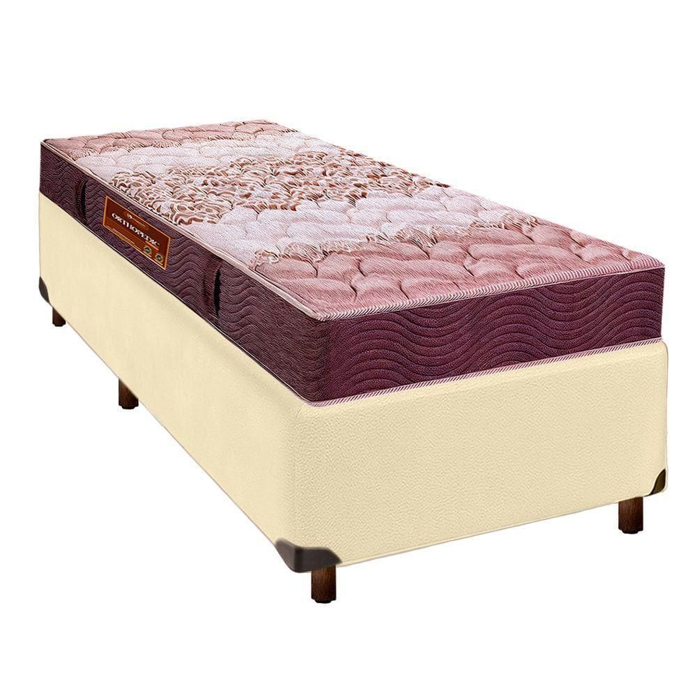 Colchão Solteiro D26 + Box Bege - Ortophedic Sankonfort