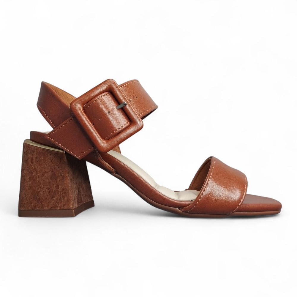 Sandália De Salto Bloco Feminina Bebece Fivela  T6011-203