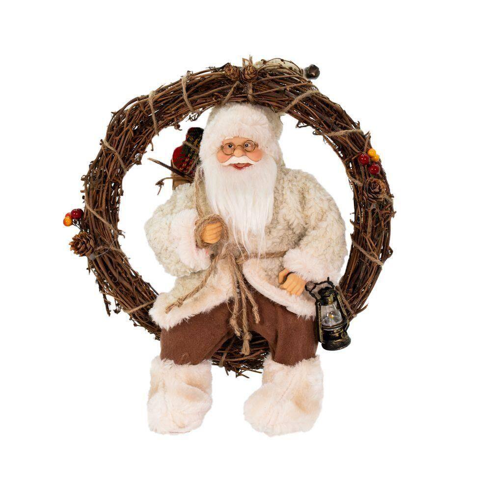 Enfeite Guirlanda Natalina Papai Noel Pendente De Porta 33cm