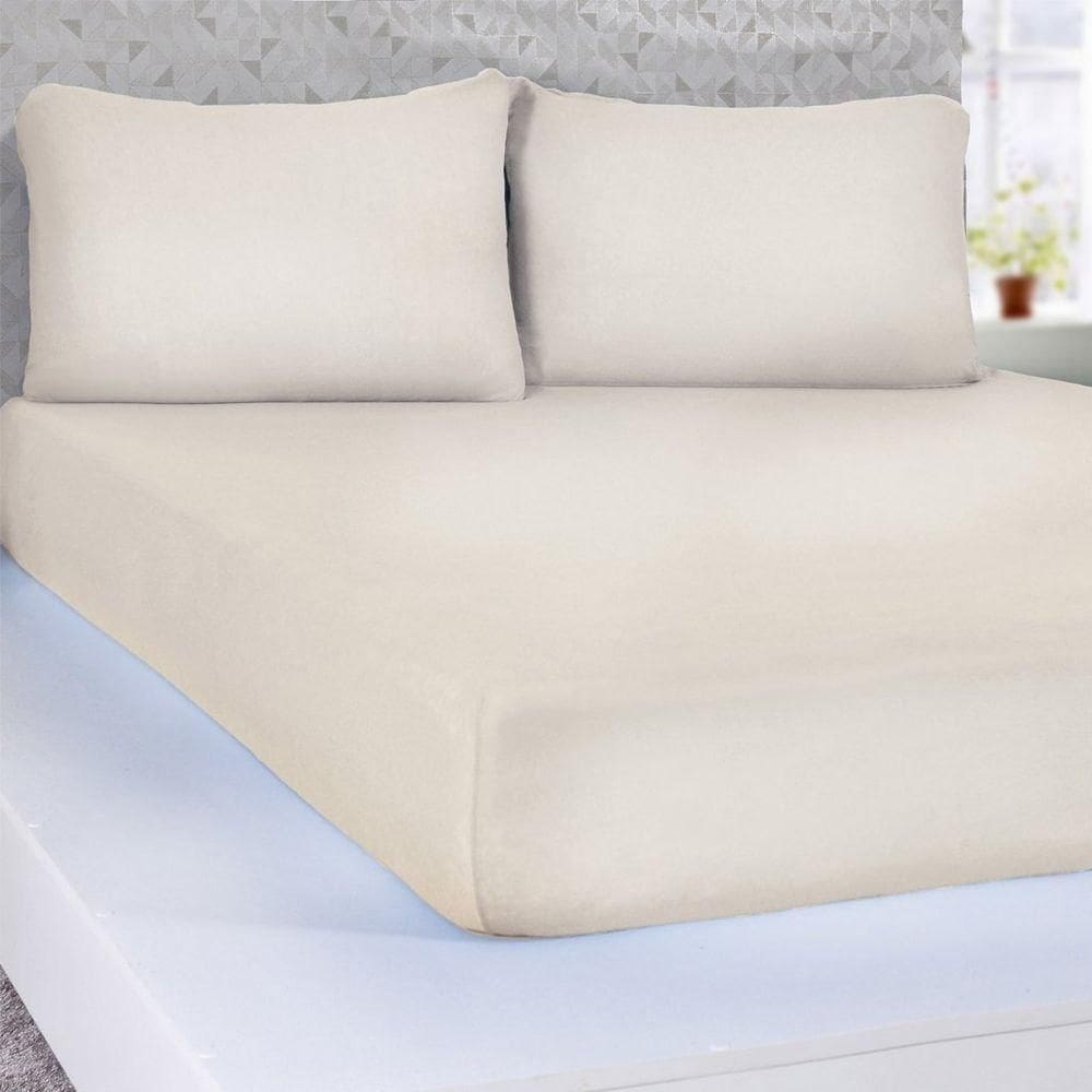 Lençol Queen Serena Malha 100% Algodão 158x198x35cm Pérola