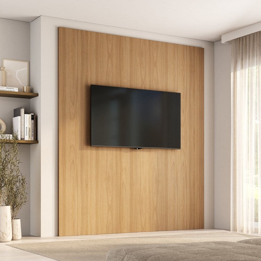 Painel para TV até 75 Polegadas 200x230cm Liso Aruá CabeCasa MadeiraMadeira Jatoba