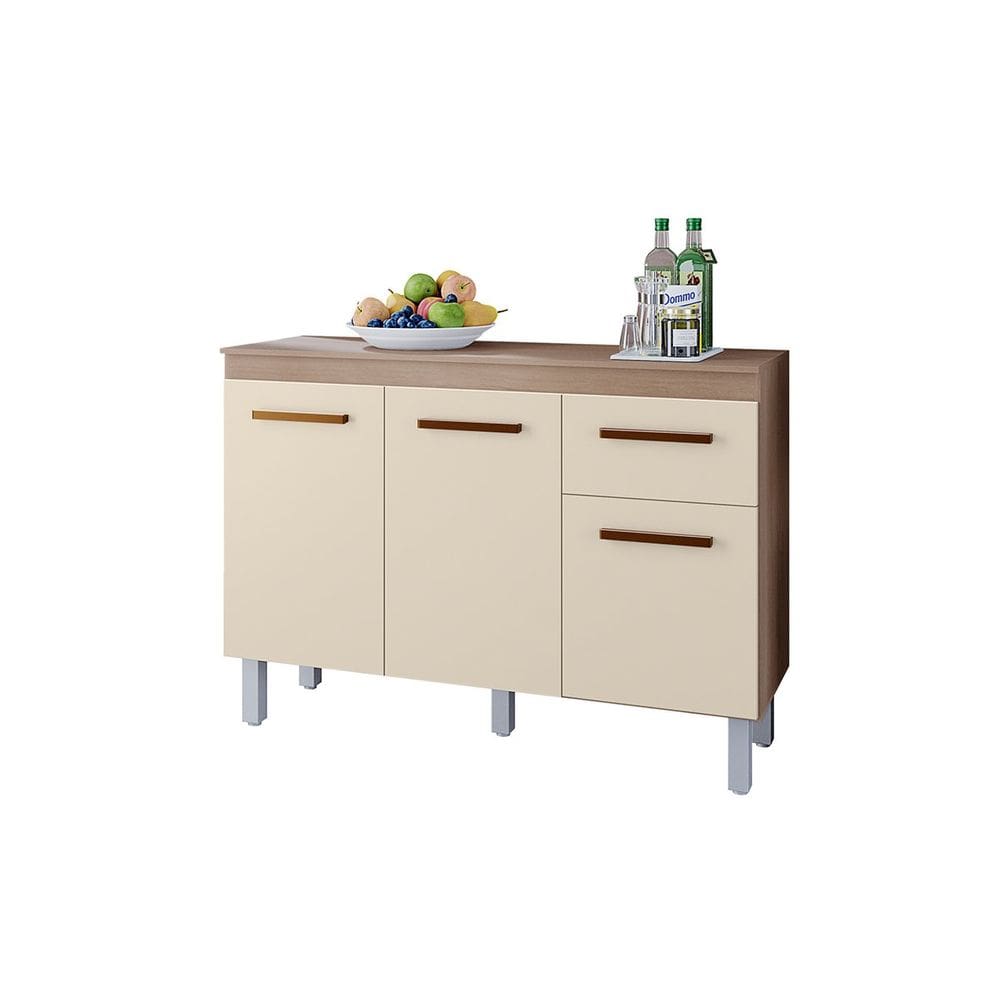 Balcão de Cozinha 3 Portas 1 Gaveta 120 cm Vitorina