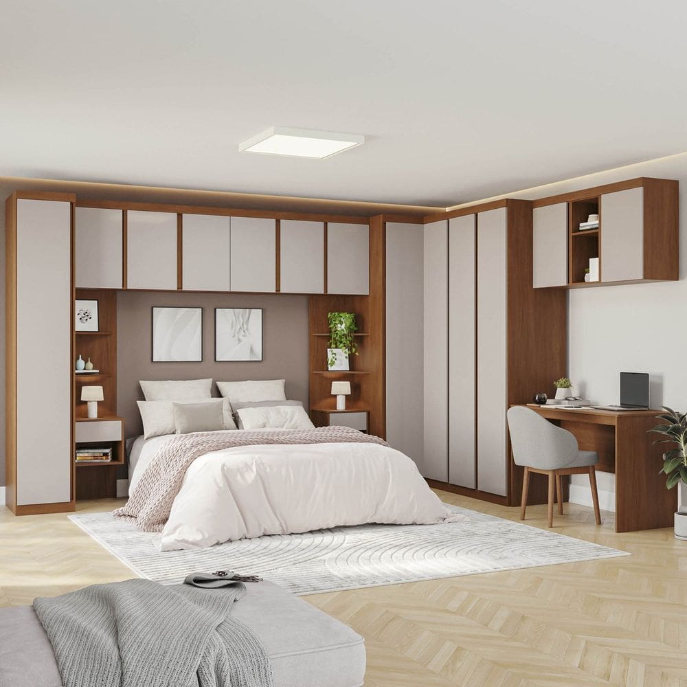 Guarda-roupa Modular 13 Peças 13 Portas Arani Cabecasa Madeiraoriginals Cinamomo / Off White