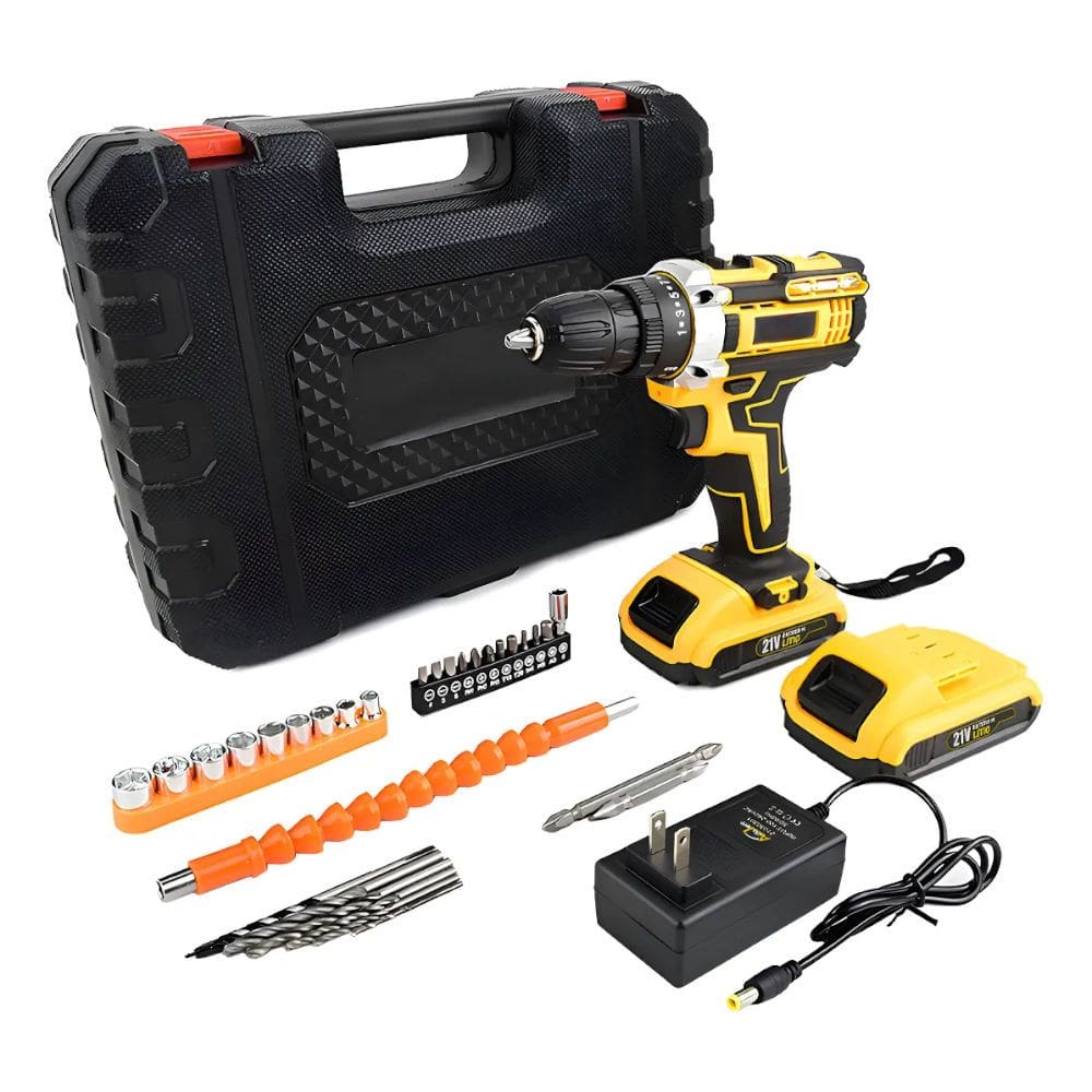 Parafusadeira Furadeira De Impacto  21v TB-21PX 2 Baterias Sem Fio E Acessórios Com Maleta 60Hz Amarelo